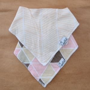 Baby girl bibs, set of 2
